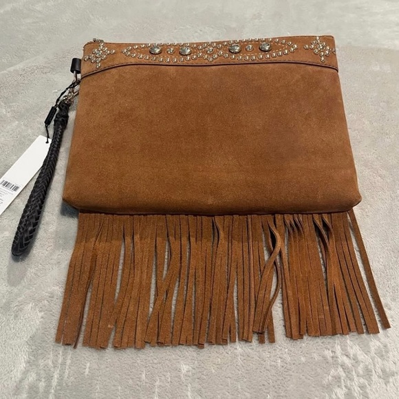 CHICOS EMBELLISHED SUEDE WRISTLET IN BROWN NWT! - Picture 3 of 5